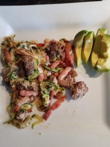 Keto Meatballs + Bacon Lardons, Cheese & Avo