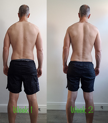 Rear Pic Progress Week 1 vs Week 2